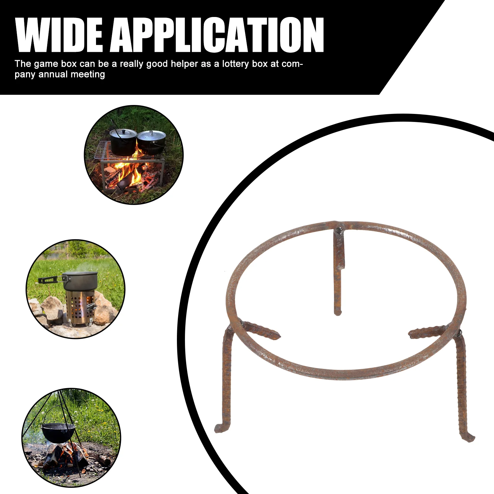 Tripod Cooking Fire Camping Stand Campfire Open Grill Round Over Camp Portable Backyards Oven Trivet