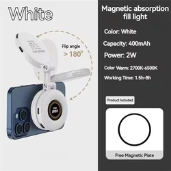 Roreta Compact Magnetic Selfie Ring Light with 3 Adjustable LED Modes (White)
