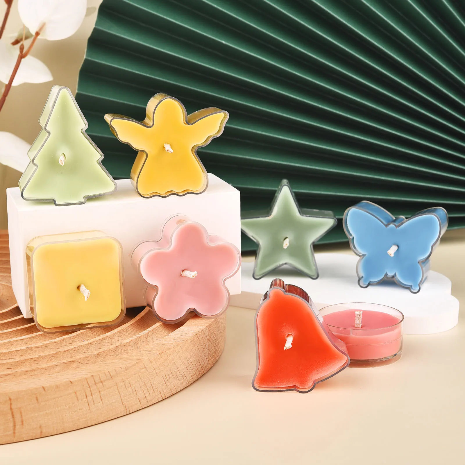 5Pcs/Pack DIY Candle Making Mold Heart Shaped Small Candle Love PC Box Plastic Flame Retardant Wax Box Acrylic Tea Wax Mould