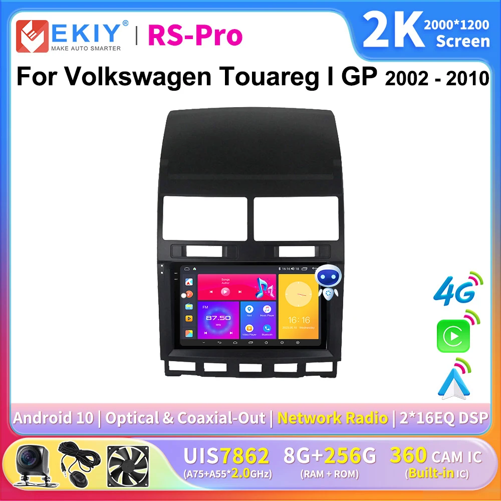 

EKIY 2K Screen Android Car Stereo For Volkswagen Touareg I 1 GP 2002-2010 Auto Carplay Stereo Autoradio DVD Navi Head Unit 4G