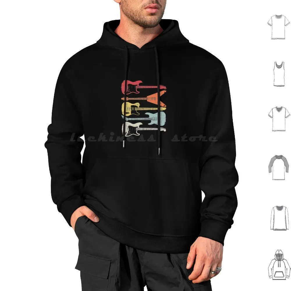 

Electric Guitar Retro Vintage Rock Hoodies Long Sleeve Electric Guitar
