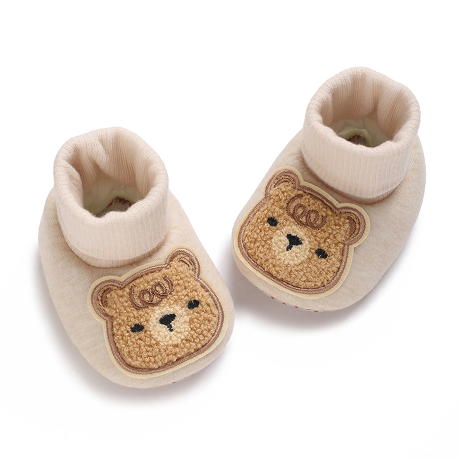 New Born Baby Shoes Slippers Floor Socks Spring Autumn Soft Anti-Slip Booties Footwear Bear Embroidery Infant Sock Shoes