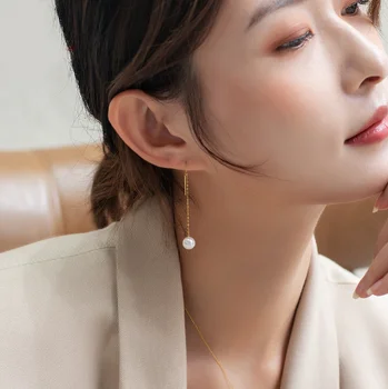 18k gold earrings pearl earrings for women long earring drop earrings 4