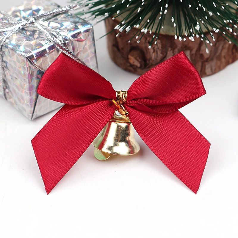 Description Picture 6 of item10pcs Delicate Bowknot Bells Christmas Gift Bows With Small Bells DIY Bows Craft Christmas Tree Decoration Christmas Bow Tie