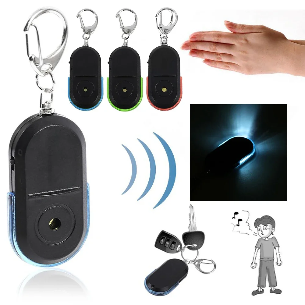 Wireless Anti-Lost Key Finder with LED Light and Whistle Alert