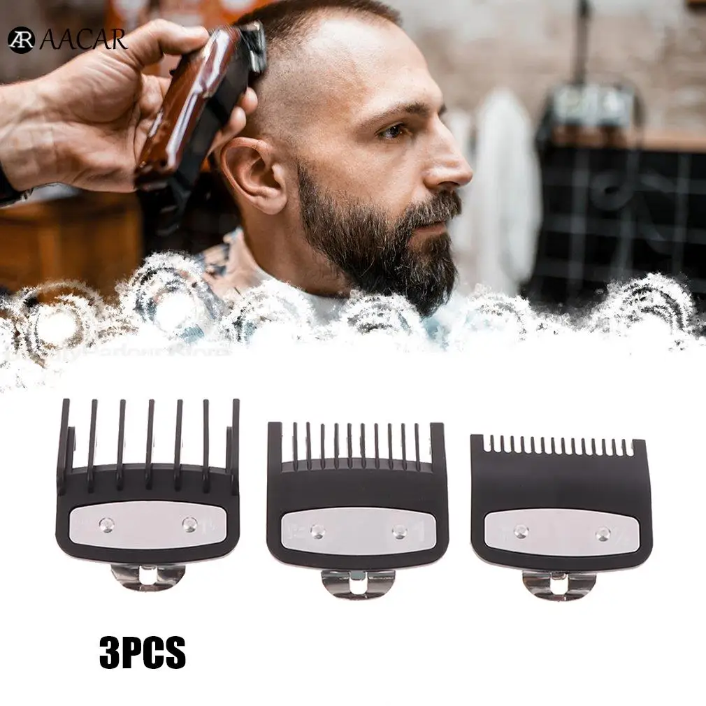 

3Pcs Hair Clipper Guards Guide Combs Trimmer Cutting Guides Styling Tools Attachment Compatible 1.5mm 3mm 4.5mm barber