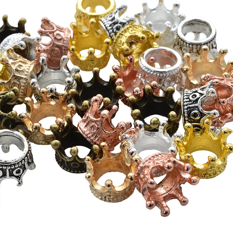 Wholesale 25pcs Color King Crown Charms Crown Beads Alloy Large