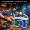 300 Peak Power Karaoke Bluetooth Speaker With Wireless Mic Transparent Mecha Style Portable Party Gaming Music Audio HIFI 4