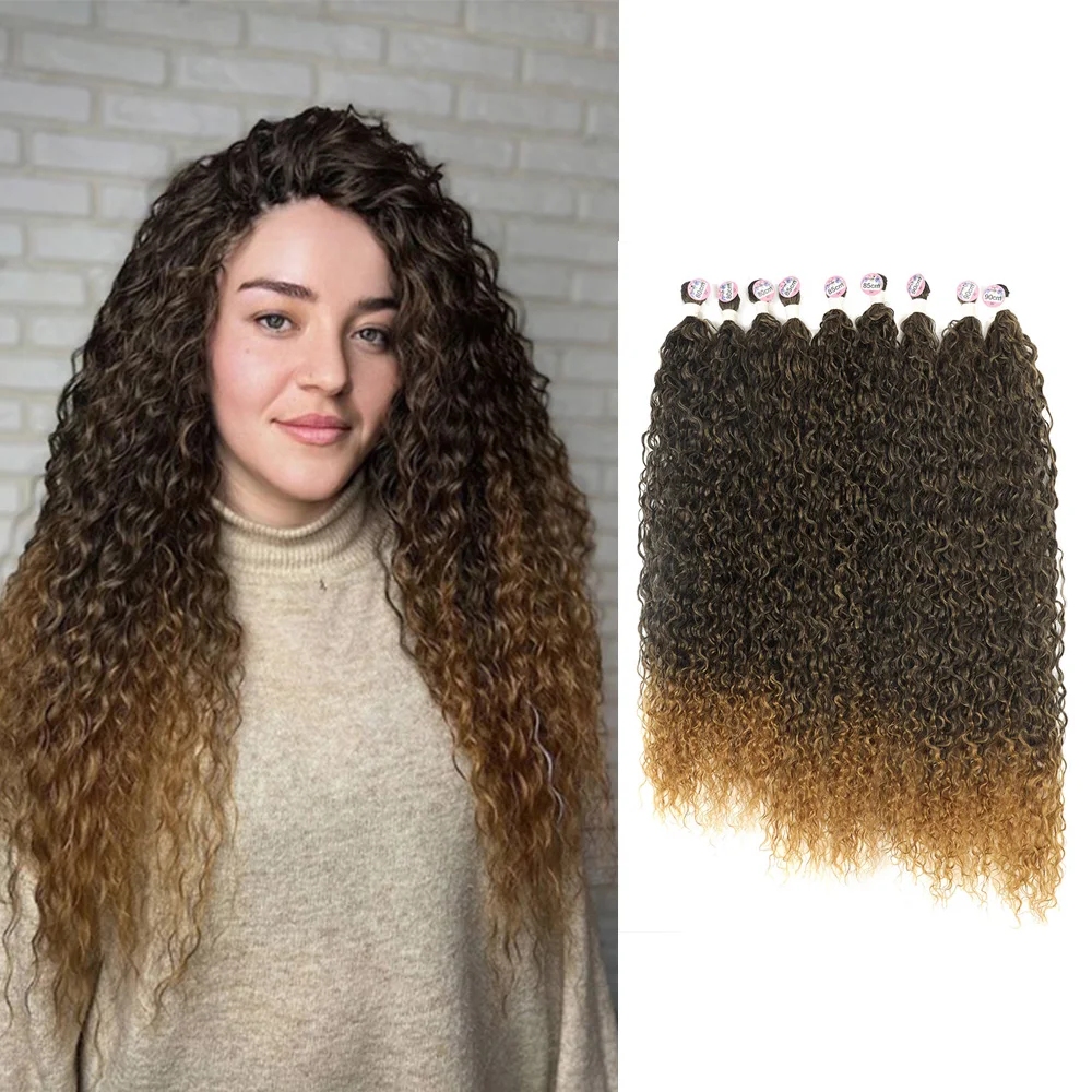 Synthetic Curly Bundles hair Extension Heat Resistant Hair Fibers Various Styles And Colors For Holidays Festivals Daily wear
