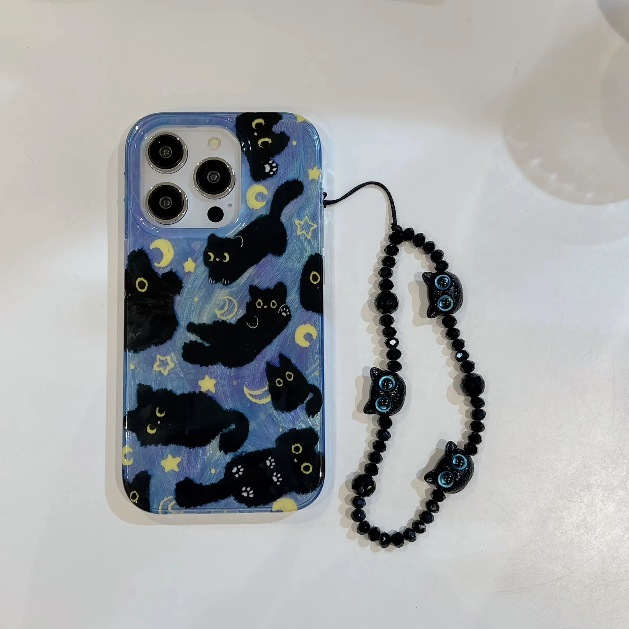 Korean Ins Cute Black Cats Kawaii Creative Phone Case - Y2K Lovely Cover
