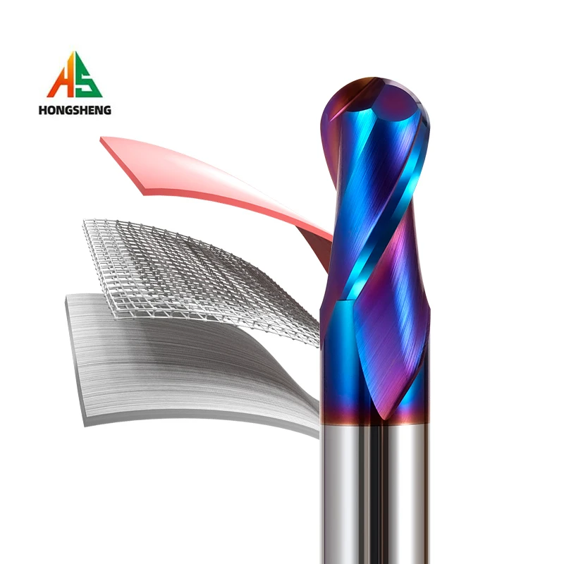 Carbide end mill HRC65 HRC70 High Hardness Ball Nose End Mill Tungsten Carbide Cutter CNC Router Bit Milling Tool R0.5 6mm 8mm 10mm 12mm Metal