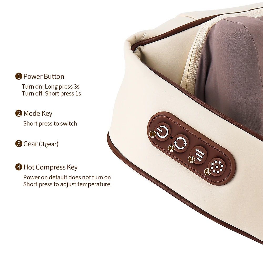 Hot Compress Kneading Shiatsu Massage Shawl Neck Chiropractic Massager for Shoulder Relax Trapezius Massager images - 6