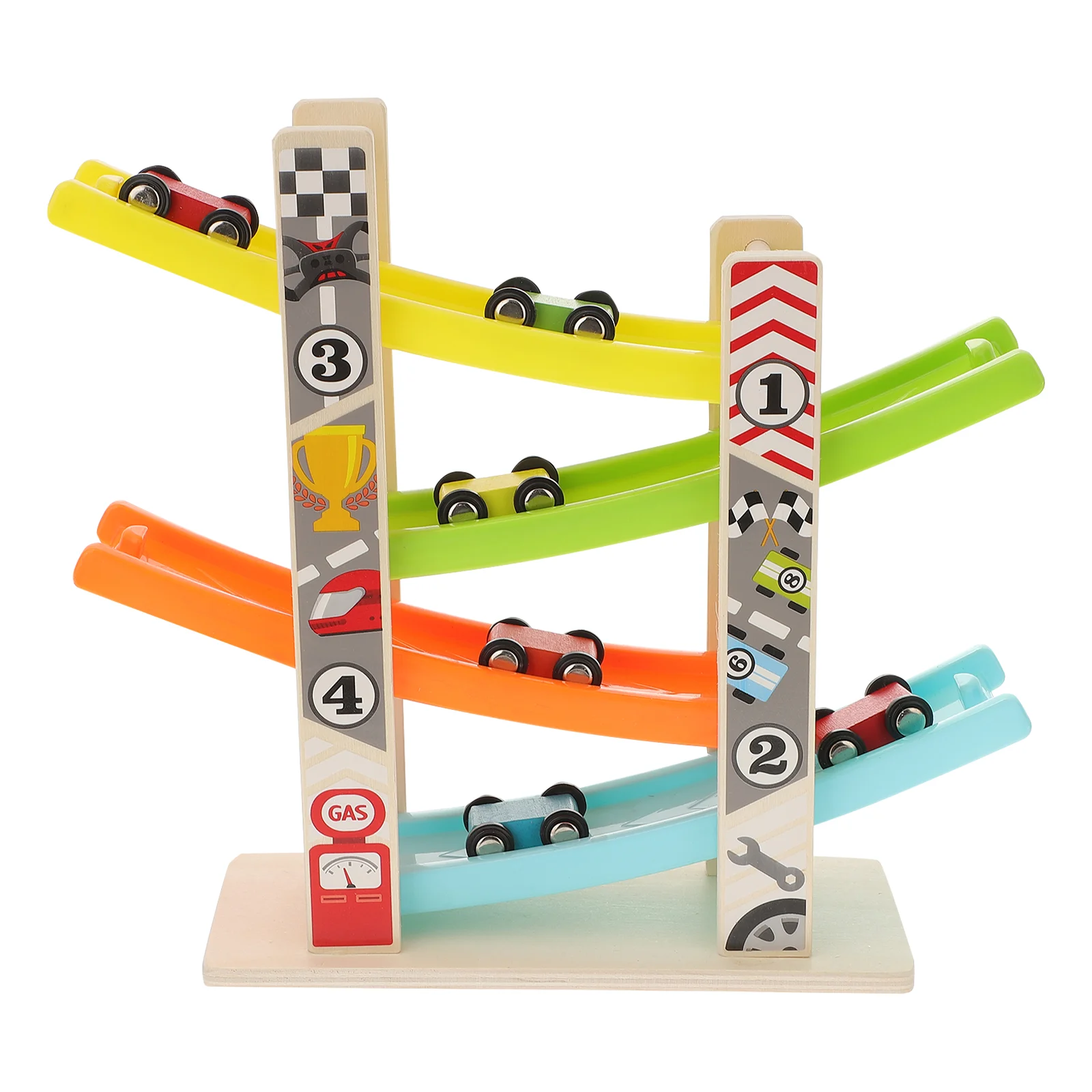 

1 Set Race Track Multi- layer Gliding Car Montessori Toys Car Ramp Kids Toddler Birthday Party Gifts ( Mixed Color )