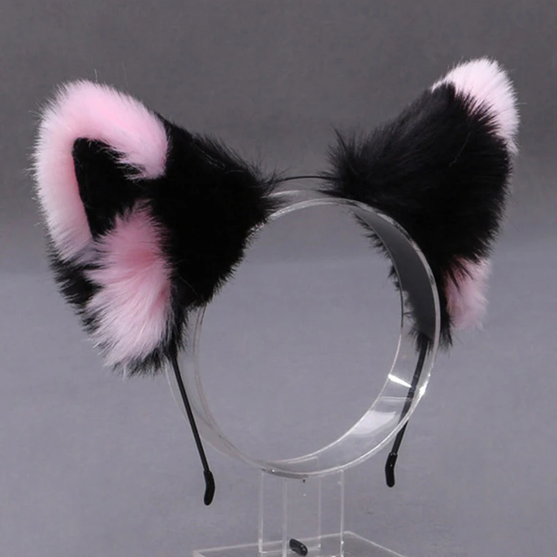 Plush Faux Fur Fox Cat Ear Hair Hoops Headband Women Girl Cosplay Hair Accessories hair bands hair band cosplay headpiece cosplay accessories