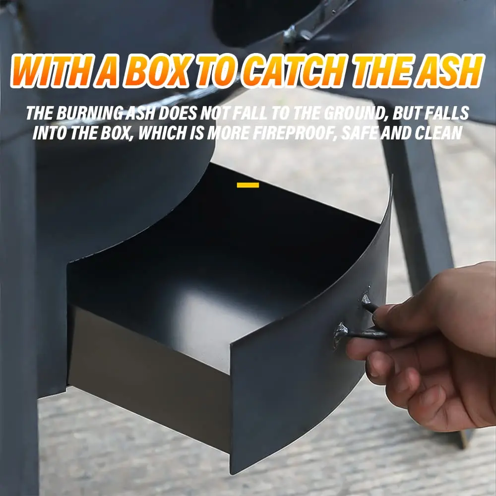 35cm Portable Detachable Outdoor Cooking Stove Movable Camping Firewood Camping Wood Stove for BBQ Picnic Hiking Heating Cooking 2