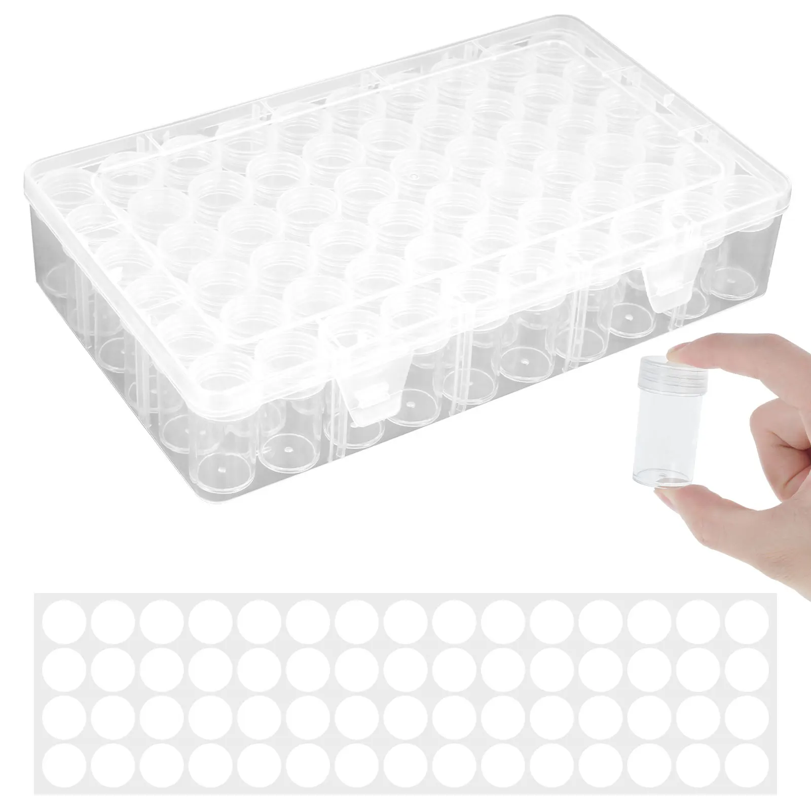 

Bead Organizer 60 Grids Transparent Diamond Art Storage Box Portable Craft Storage Container with Label Stickers for Seeds