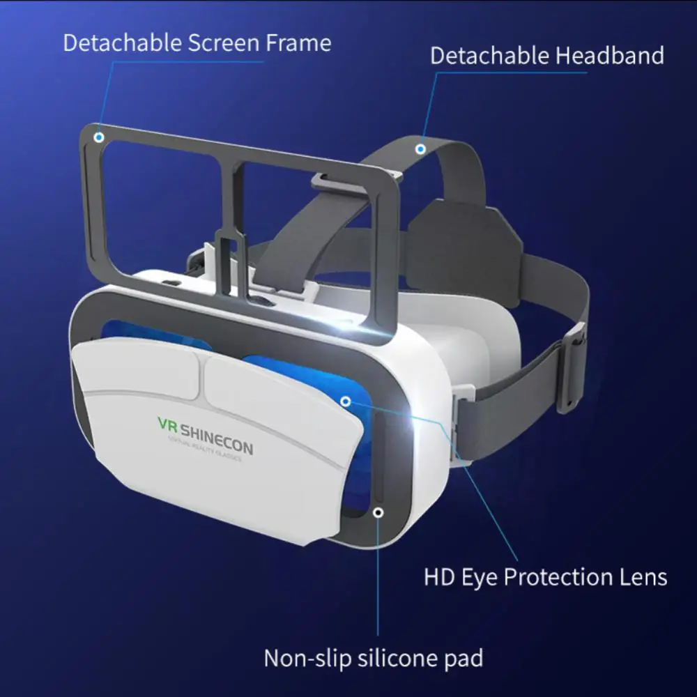 3d Vr Glasses 3d Virtual World Stereo Helmet Headset Portable Devices For Mobile Phones Under 7 Inches Vr Shinecon Headset