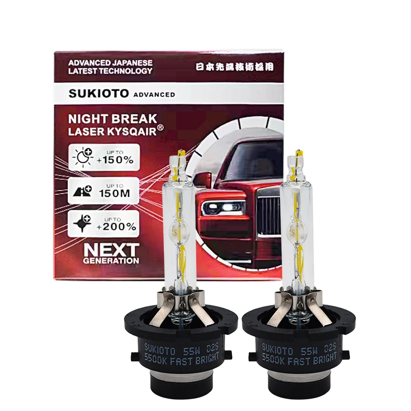 2PCS SUKIOTO ADVANCED Super Bright D2S D2R D4S D4R 12V 55W 5500K D2S D4S Car HID Xenon Headlight Bulbs For Toyota Honda Nissan
