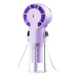 Portable USB Rechargeable Mini Humidifier Fan with Water Mist 기능 (PURPLE)