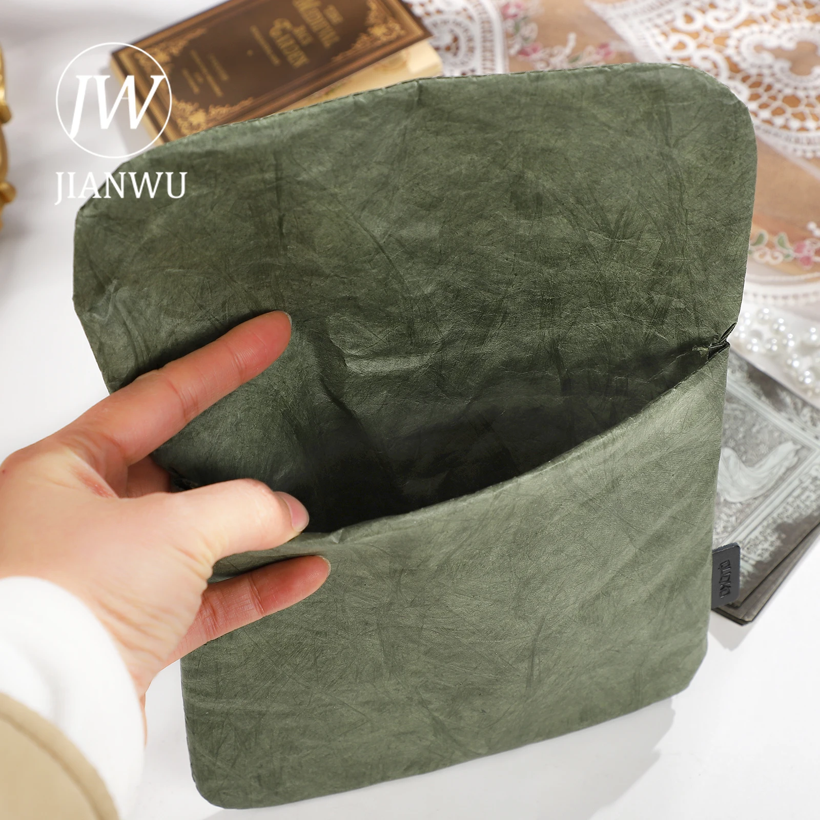 JIANWU Vintage 7-inch DuPont Paper Large Capacity Material