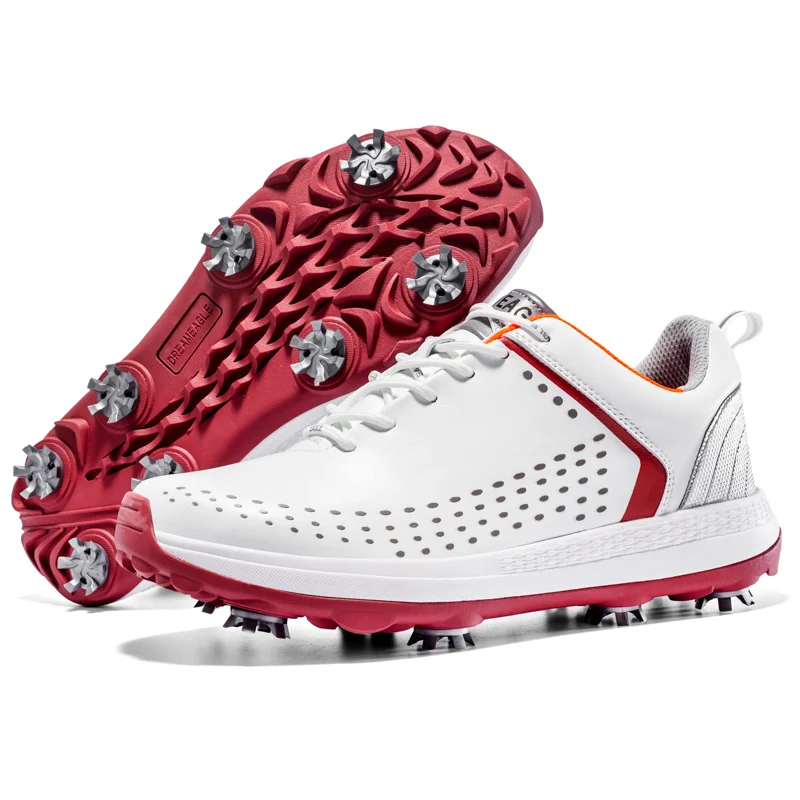 High Quality Mens Golf Sneakers Professional Athletic Spikes Shoes Men Golf Shoes Waterproof Non-Slip Golfing Training Sneakers