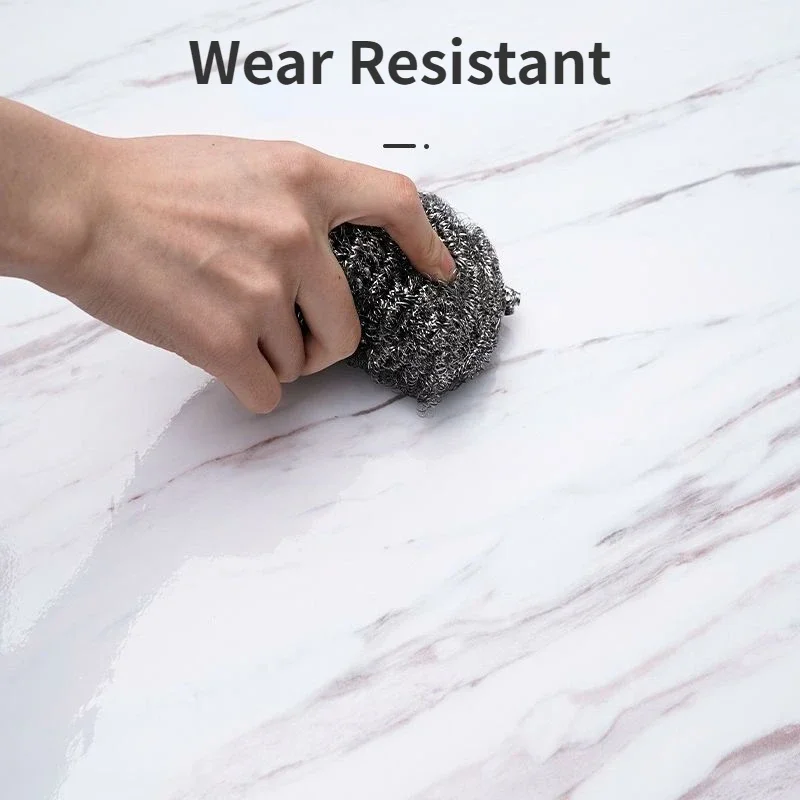Wall Adhesive Wallpaper Width 80cm Waterproof Oil Proof Foil Marble Decor Sticker Kitchen Bathroom Renovation Decorative Paper 3