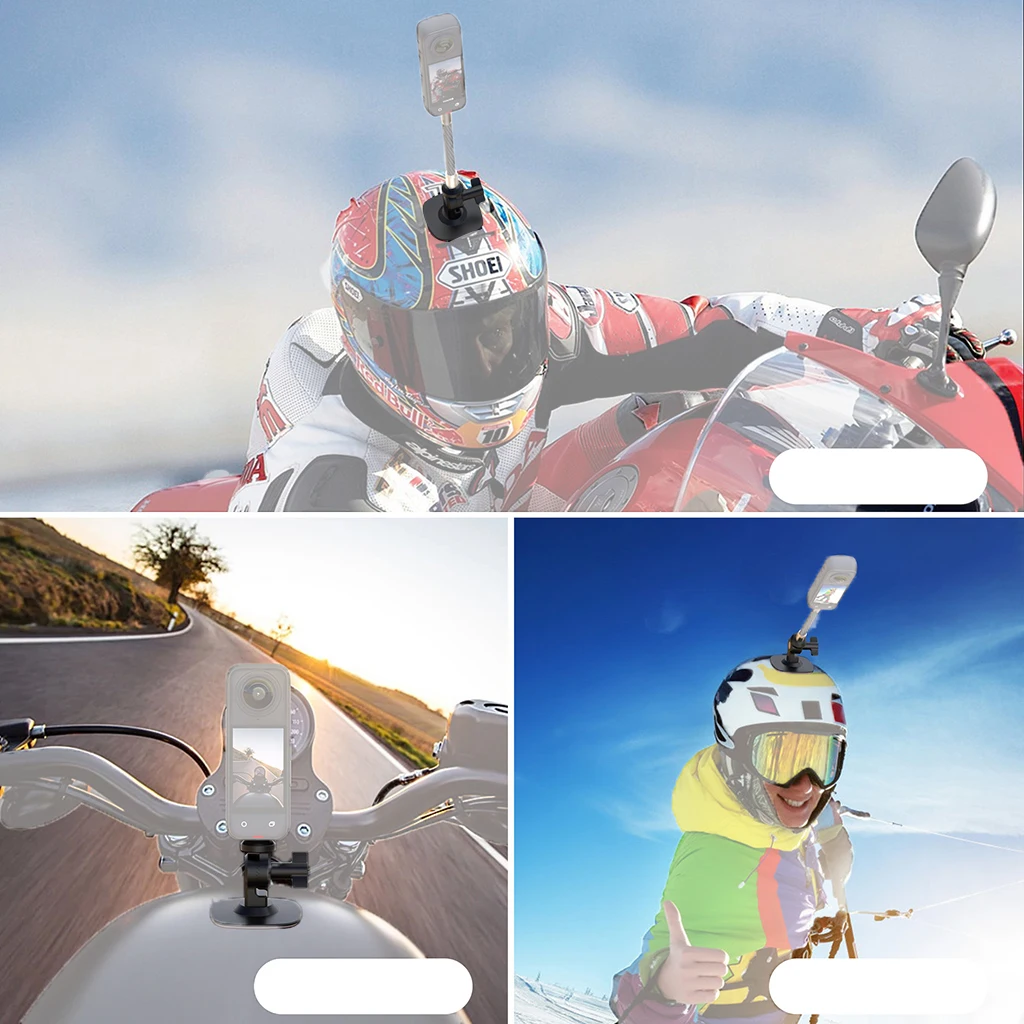 Flexible selbstklebende Halterung für Motorradhelm-Basis für Insta360 X4 X3 Ace Pro DJI Osmo Action 5PRO Gopro 13 12 Pocket 3 Telefonständer – Detail 15