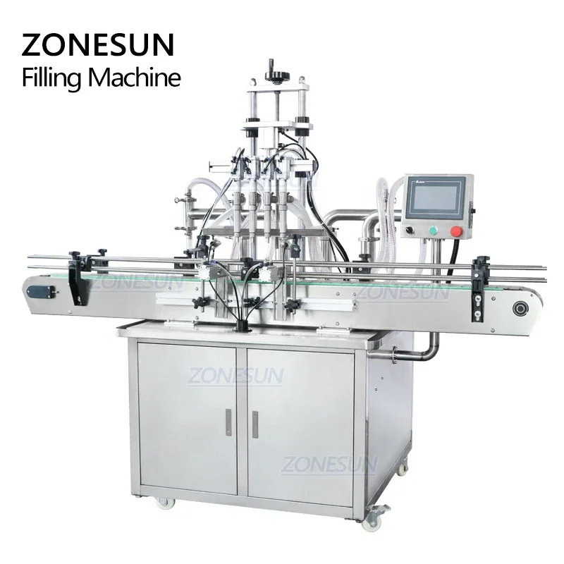 ZONESUN Custom Vertical Type Edible Oil Perfume Shampoo Bottle Filling Machine For Production Line ZS-YT4T-4Y - Image 4