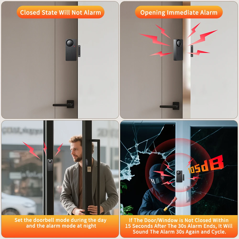 Electop High-Decibel Window & Door Security Alarm