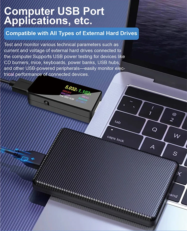 USB Charger Tester 6.5A Low Resistance 1mΩ Sampling QC FCP SCP DCP AFCApple Fast