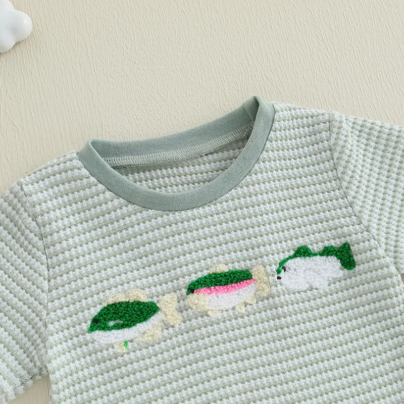 Embroidered T-Shirt & Shorts Set 4