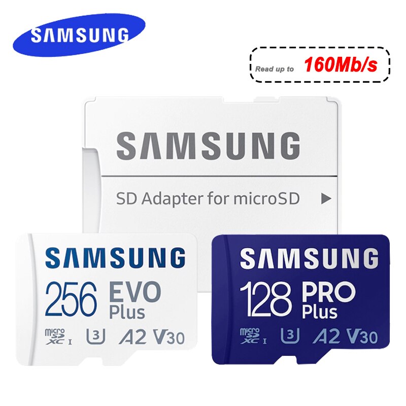  SAMSUNG EVO Plus Micro SD Card 256GB Memory Card SD U1 U3 4K Micro SD Pro Plus Flash Microsd TF Card for Phone 