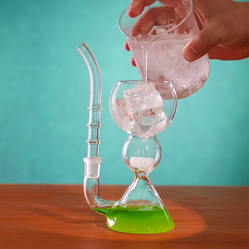 Absinthe Glass Glass Cup with Straw Cocktail Glass High Borosilicate Heat-Resistant 1