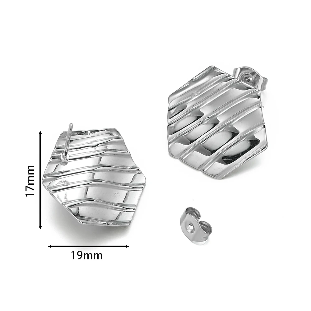 10 teile/los Edelstahl Ohrringe Anschlüsse Runde Unregelmäßige Ohrringe Zurück Ohrringe Einstellung für Schmuck Machen Zubehör – Detail 5