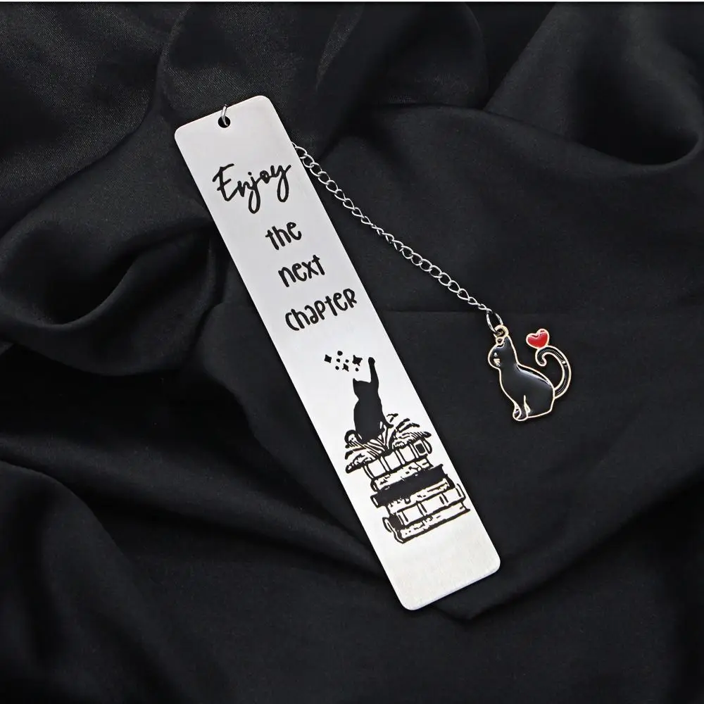 Cartoon Metal Bookmark Stainless Steel Letter Bookmarks for Books Long Chain Cat Pendant Student Stationery Girl School Supplies metal bookmark,bookmarks stationery supplies