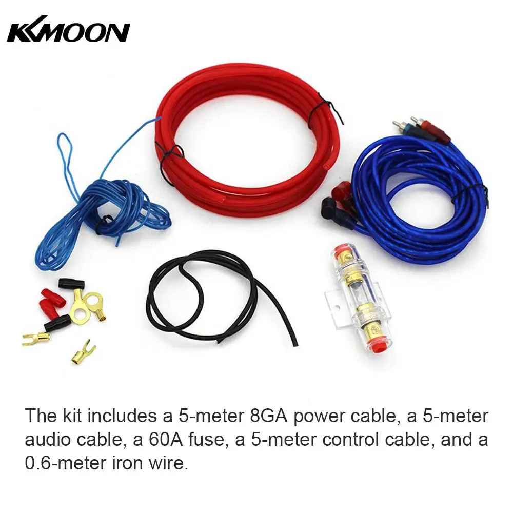 Car Audio Wiring Kit 8 Gauge Power Amplifier Installation Wiring Wire Control Cable for Audio Subwoofer Speaker Car Accessories