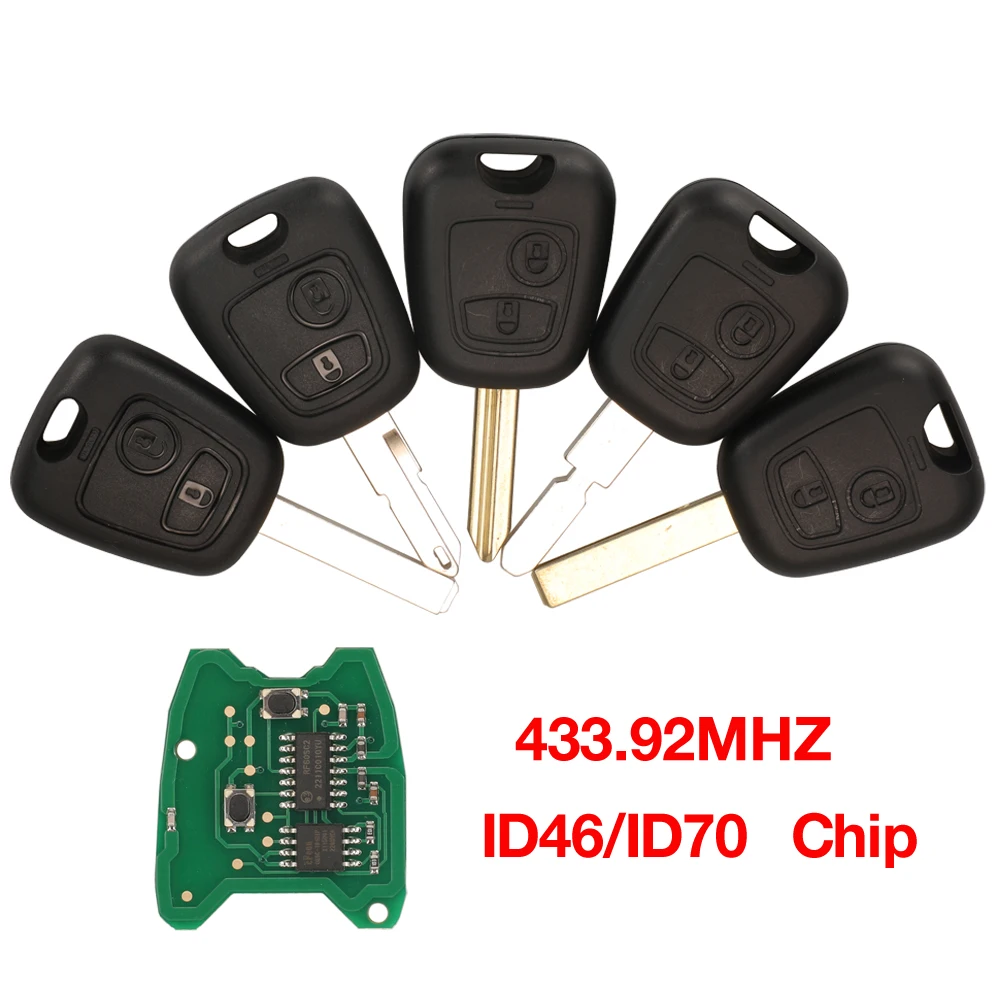jingyuqin 433MHz Remote Car Key For Citroen C1 C2 C3 Saxo Picasso Xsara Picasso Peugeot 106 206 306 107 207 Partner Toyota Aygo