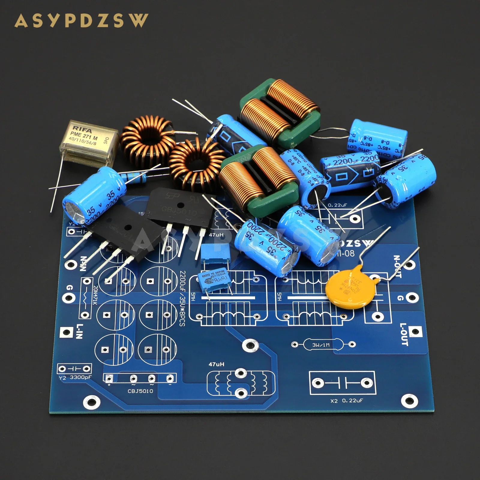 EMI-08 HIFI 초저소음 EMI AC 전원 필터 DIY 키트, 전원 정화 필터 소켓용 마감 보드 15A