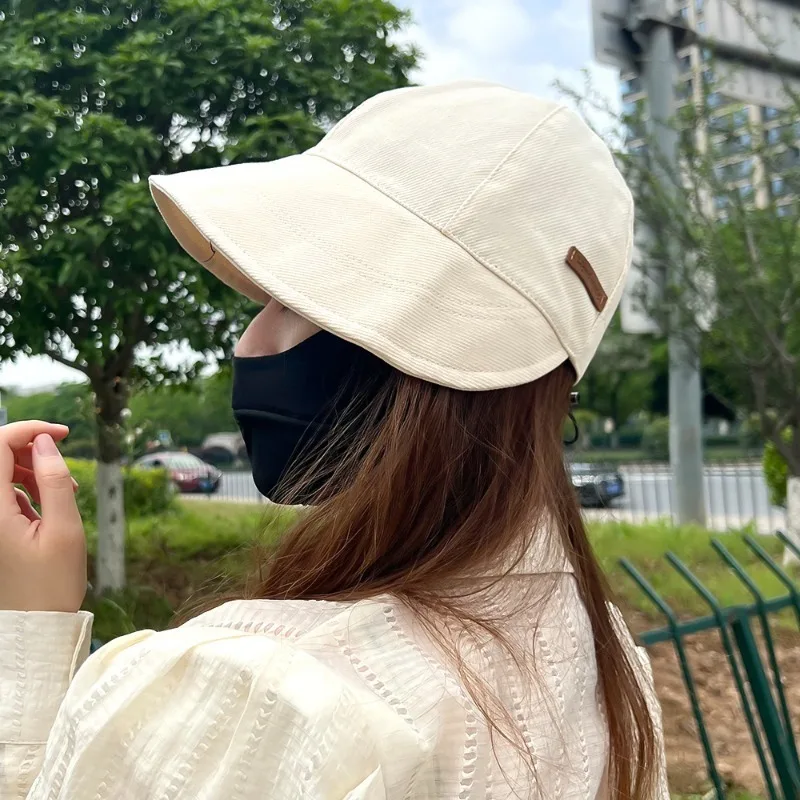 Women's Foldable Sunhat Summer Outdoor Beach Fisherman Hat Sunscreen UV Protection Cap Adjustable Cotton Wide Brim Bucket Caps outdoor hiking hat,women sun hat,fishing sun hat