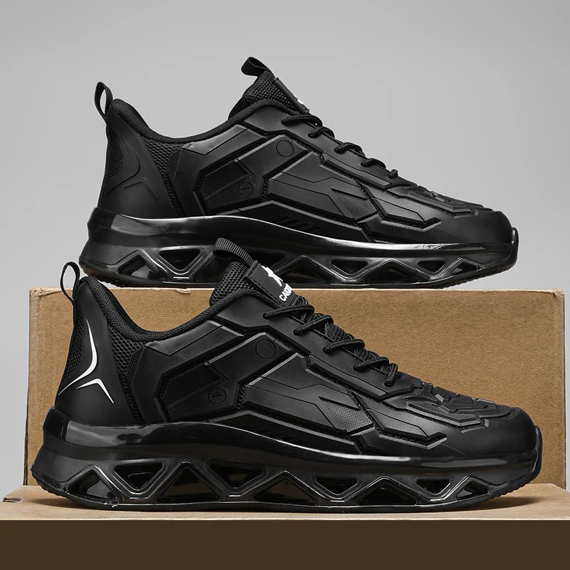 Spring and Summer Men's Fashionable Street Style Walking Shoes, Suitable for Outdoor Activities in All Seasons, Comfortable Non-Slip Lace-Up Sports Shoes for Men, Bright Design and Versatile Men's Catwalk Style