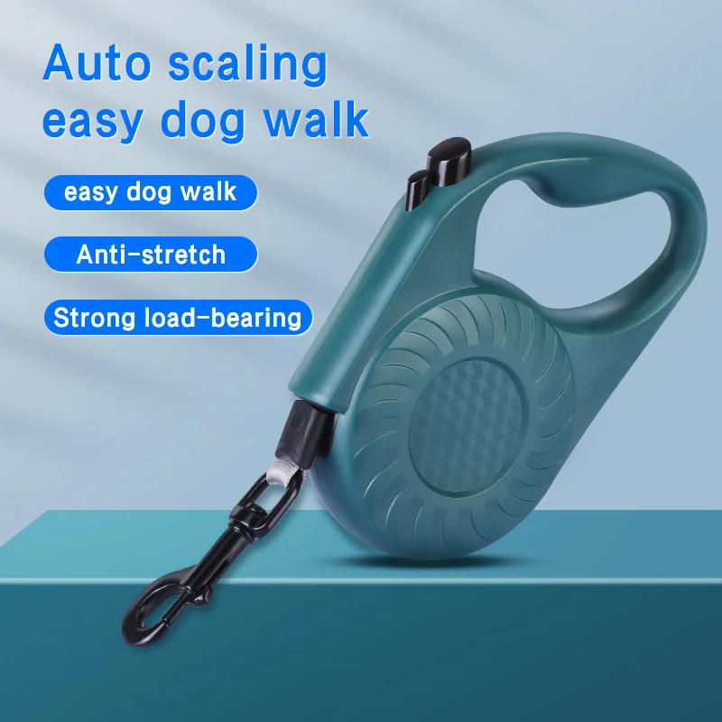 

Выдвижной Поводок для собак, автоматическая прочная нейлоновая лента и нескользящая ручка, для прогулок и пеших прогулок, 5 м