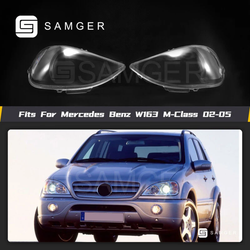 

1Pair Car Front Headlight Cover For Benz W163 M-Class ML270 ML500 2002 2003 2004 2005 Headlamp Lamp Shell Lampshdade Lens
