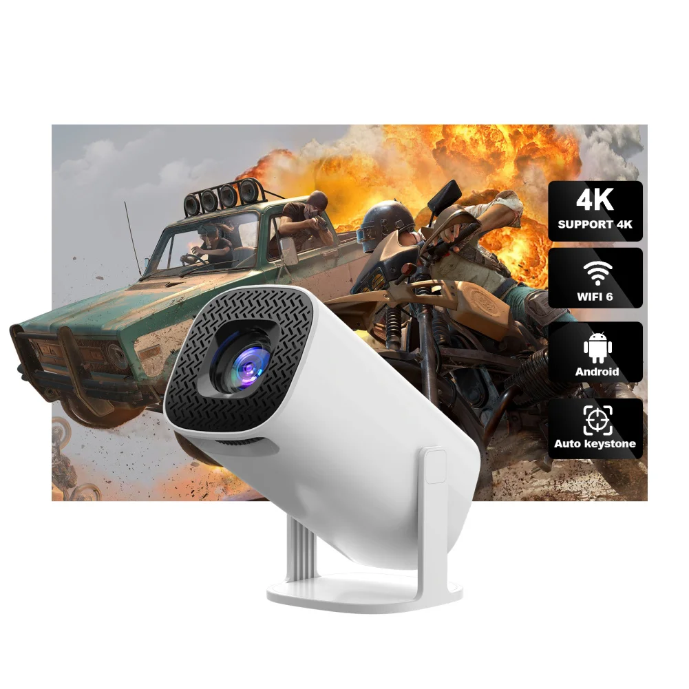 

Projector 720P Smart 4K Video Projector With Remote Control Compatible For Android 11 System PC Phones Laptop Tablet
