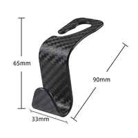 4Pcs Carbon Fibre Hook Car Seat Headrest Hook Auto Back Seat Organizer Hanger Handbag Clothes Bracket Car Interior Accessories 6