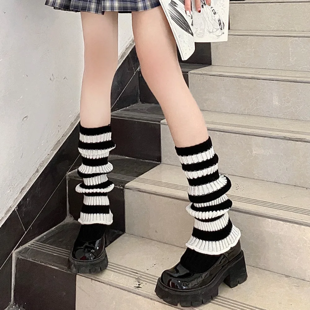 

Милые кавайные простые пушистые зимние носки с оборками Теплые Симпатичные чехлы для ног леггинсы женские гетры