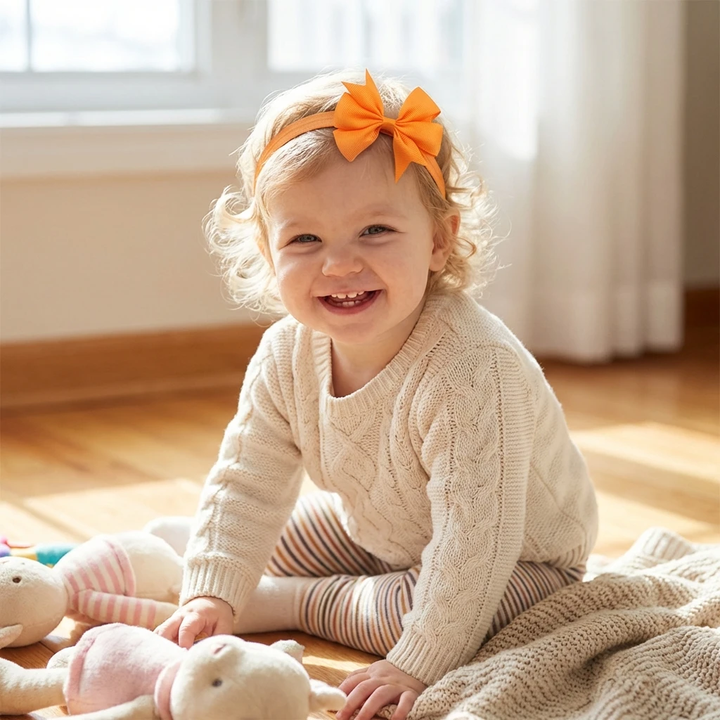 새로운 아동용 헤어밴드 단색 새틴 꼬리  리본 헤어밴드 사계절용 가벼운  헤어 액세서리