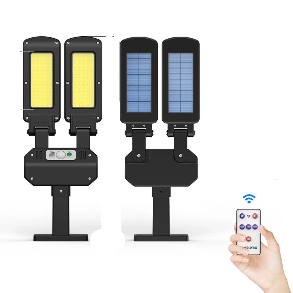 Solar Wall Lamp Street Light Motion Sensor Waterproof 3 Modes Lighting Remote Control for Outdoor Garden Patio Porch Garage