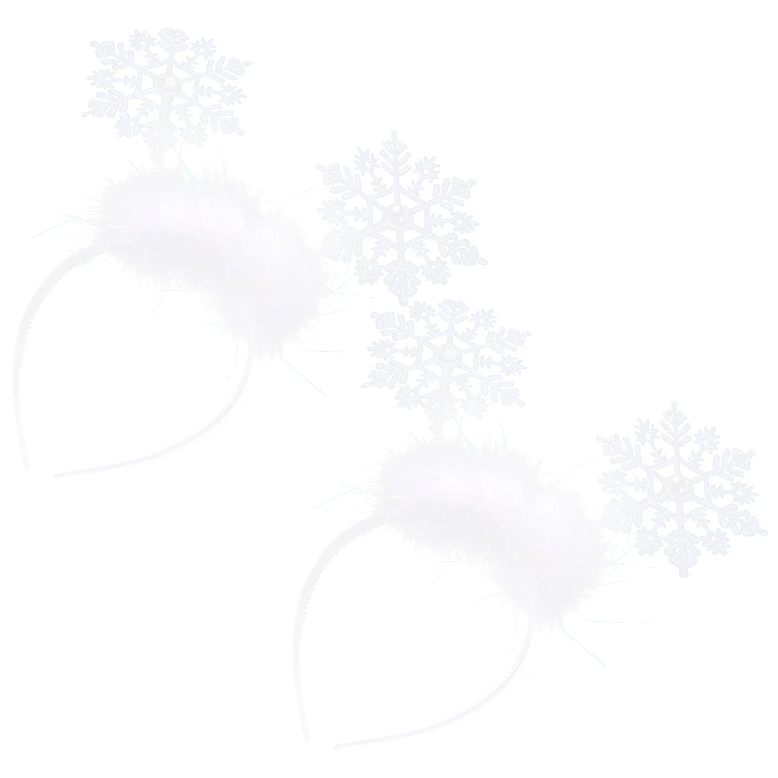 

2pcs Christmas Snowflake Headband, Fluff Headdress Bopper Xmas Hair Bands for Kids and Adults Birthday Favors Costumes