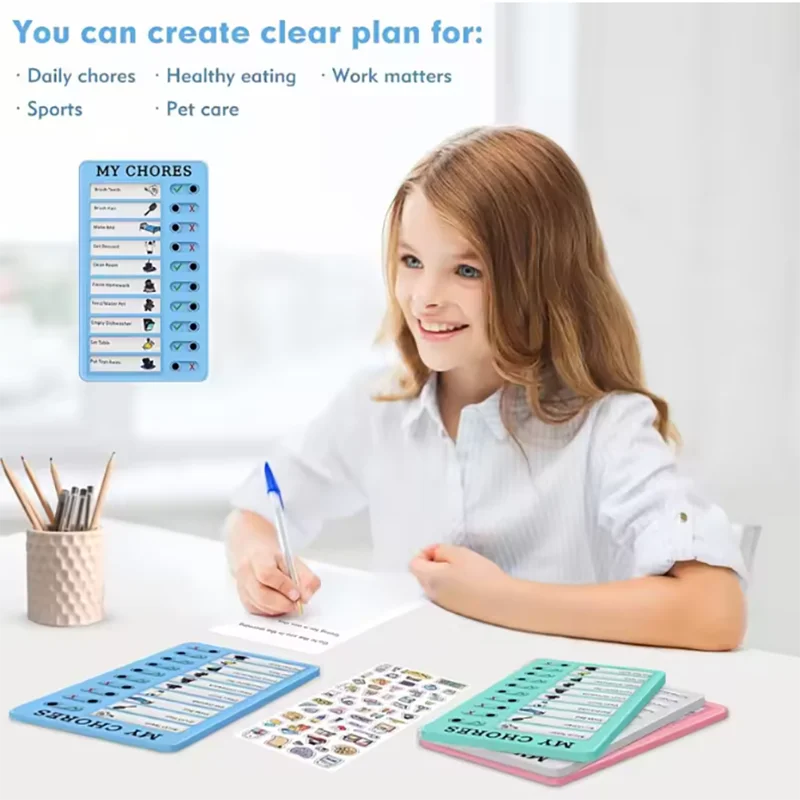 Reusable My Chores Checklist Task Board Daily Schedule Planner Memo Chore Chart Kid Responsibility Behavior Self Discipline Card