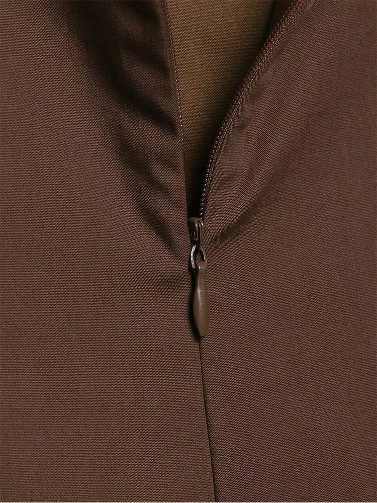 TFMLN Summer Women's Elegant Square Neck Midi Dress Sleeveless Solid Belt Pleated A-Line Dress Fashion Leisure Beach Vacation